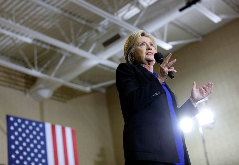 Clinton went to California for star-studded fundraisers but not to campaign. (AP Photo/Patrick Semansky)