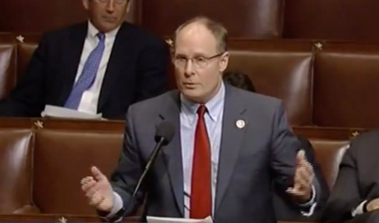 Despite the fact that the money was heading to a Democratic district, Rep. John Moolenaar said the drinking water crisis in Flint represented a failure of government at all levels, including the federal government. That meant Congress had to make it right, despite the politics at play. (Screen shot)
