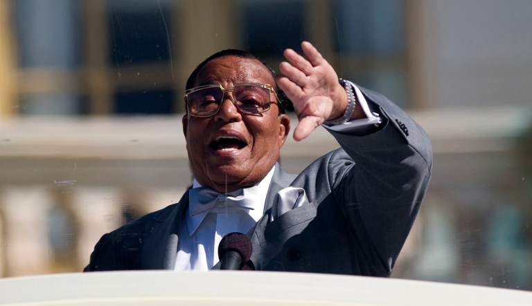 Despite public perception the group represents a broad coalition, the Women's March regularly flirts with the fringe, such as Nation of Islam leader Louis Farrakhan. (AP Photo/Evan Vucci)