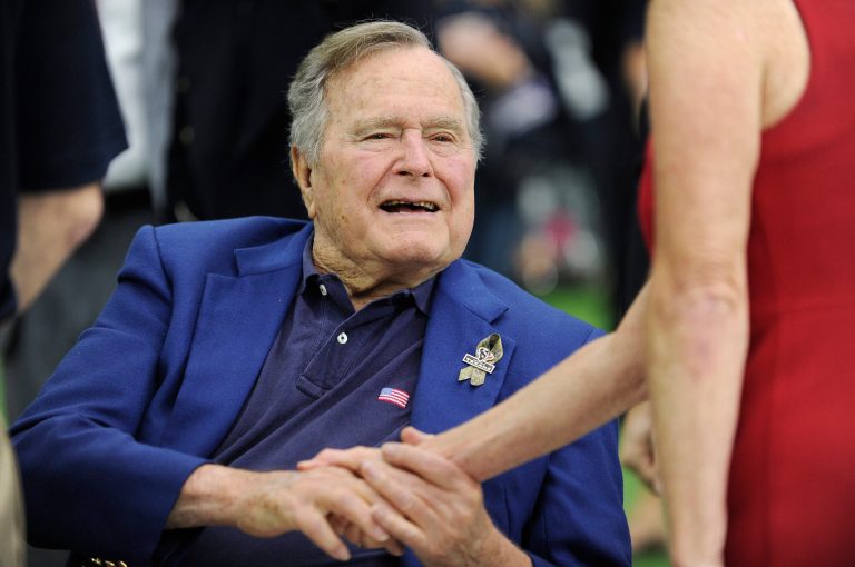 Former President George H.W. Bush was hospitalized in Houston this week. (AP Photo/Eric Christian Smith)
