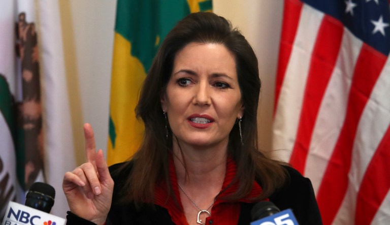 Libby Schaaf said she's grateful to live in a country where everyone is allowed to criticize elected officials. (AP Photo/Ben Margot)