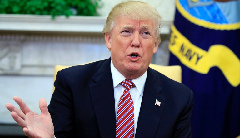 President Trump floated the idea of a 25 cent gas tax during a bipartisan meeting with senior administration officials and a bipartisan delegation of lawmakers. (AP Photo/Manuel Balce Ceneta)