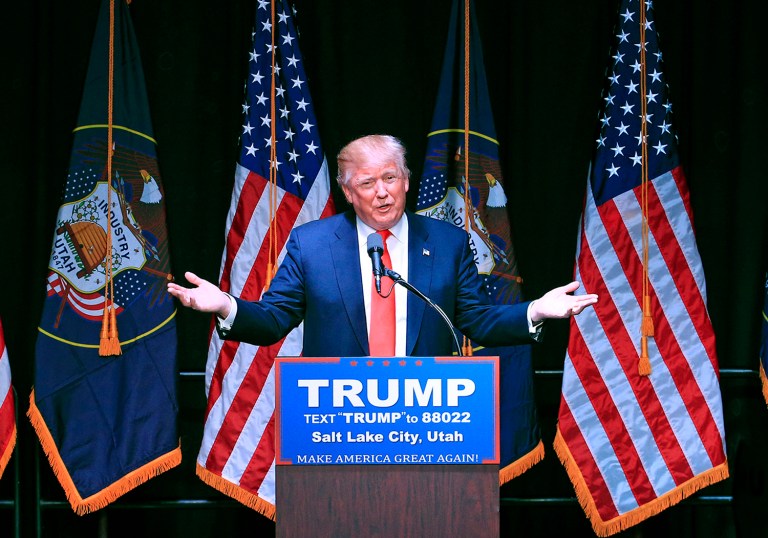 Republican presidential candidate Donald Trump is scrambling to shore up support in Utah. (AP Photo/John Locher)