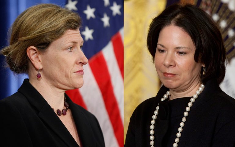 On Nov. 7, Rep. Darrell Issa, chairman of the House Committee on Oversight and Government Reform, along with subcommittee chairman Rep. Jim Jordan, sent the White House a letter requesting testimony from top Obama aides Nancy-Ann DeParle, right, and Jeanne Lambrew, left. (AP Photos)