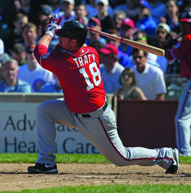 Jonathan Daniel/Getty Images
Washington Nationals pinch hitter Chad Tracy has had nine-at bats in eight games since returning from injury on July 31.