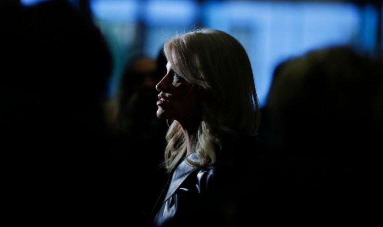 President-elect Trump's counselor Kellyanne Conway has cancelled a trip to Canada's oil fields that was scheduled for next week due to it being so close to the inauguration on Jan. 20. (AP Photo/Carolyn Kaster)
