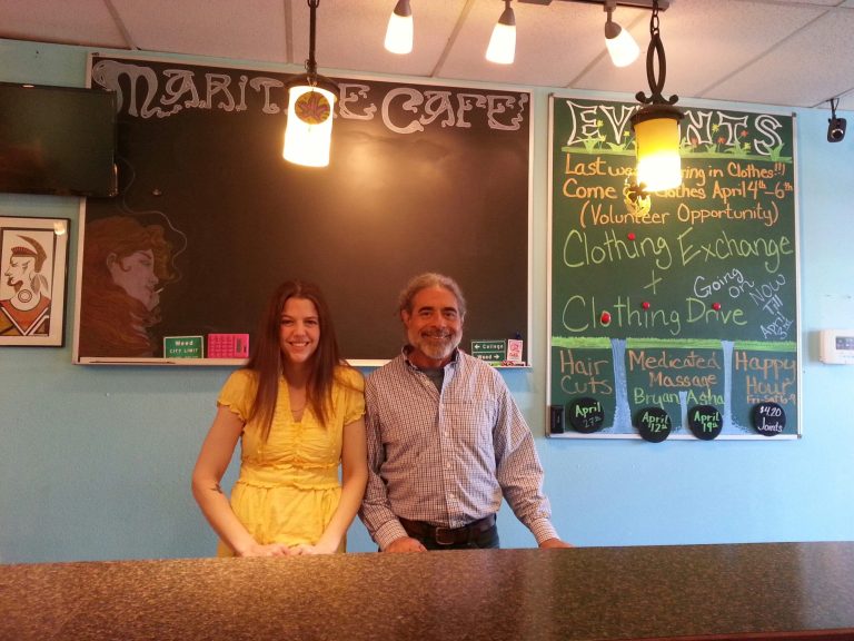 Desirae Duvall, manager, and Mario Mamone, owner of Maritime Cafe, worry that the proposed Clackamas County medical marijuana dispensary one-year moratorium would put them out of work permanently. (AP Photo/The Oregonian, Molly Harbarger)