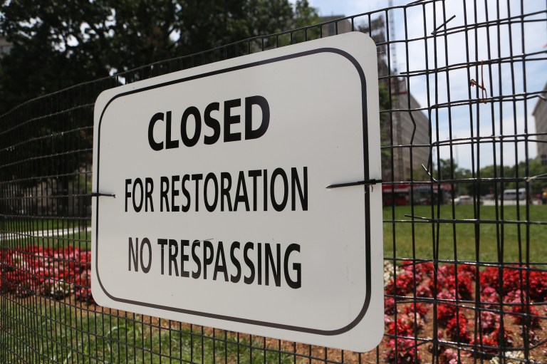 The National Park Service has started renovating McPherson Square, now that Occupy D.C. has gone. Photo from Wednesday, June 13, 2012.