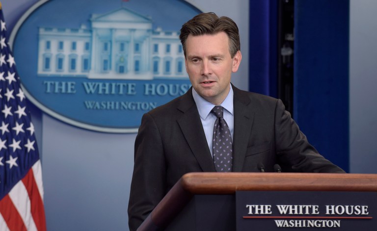 —œThe Iraqi central government is the one that is calling the shots, and they should. They are a sovereign nation, and the support they are receiving from the [U.S. military] is at their request,—&pound; presidential press secretary Josh Earnest said Monday. (AP Photo/Susan Walsh)
