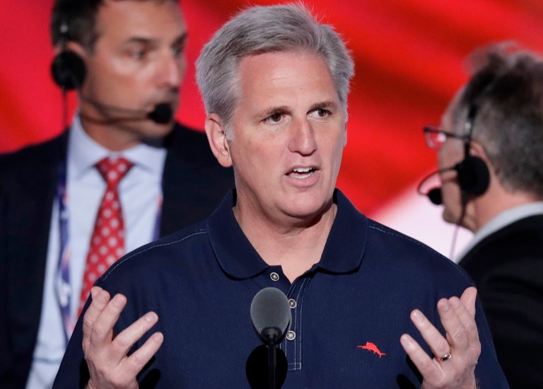 House Majority Leader Kevin McCarthy didn't say what bill will be called up to protest the payment, but he indicated there would be some legislative response once lawmakers return to work next week. (AP Photo/J. Scott Applewhite)