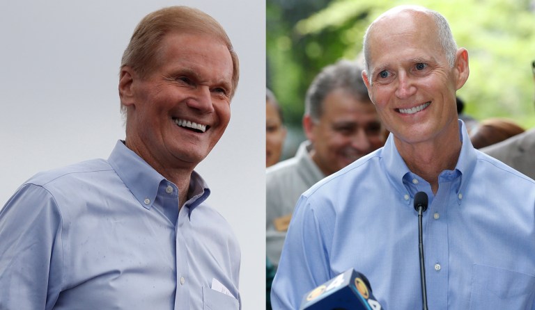 Scott has yet to say whether he is running. Nelson would be running for his fourth Senate term. (AP Photo/John Bazemore)