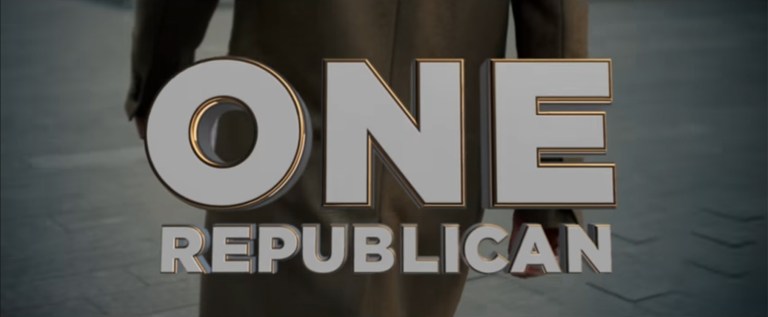 The trailer never shows or names the Republican hero. (Image courtesy screenshot)