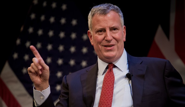 Bill de Blasio, mayor of New York City, told President Trump to 