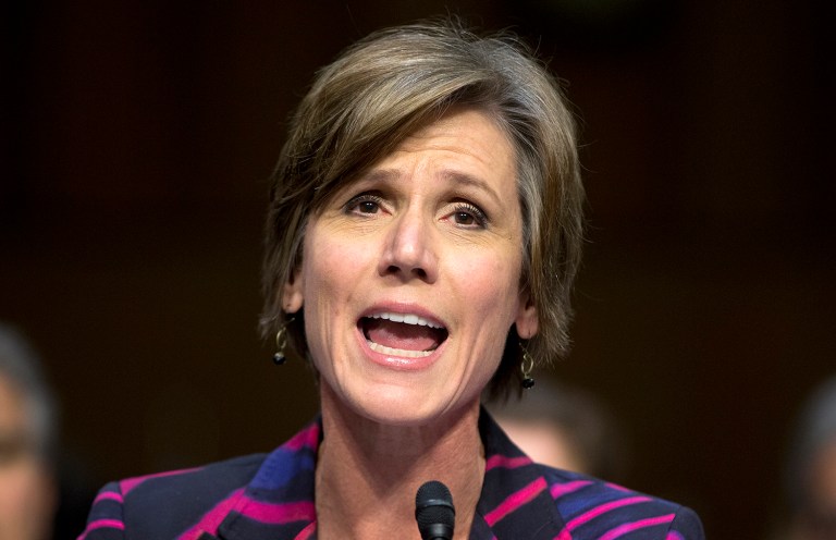 The White House issued a statement saying that an earlier report claiming the administration sought to block former acting Attorney General Sally Yates from testifying to the House Intelligence Committee is wrong. (AP Photo/Carolyn Kaster)