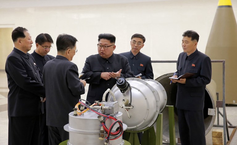 An earthquake near North Korea's nuclear test sight was detected Sunday, raising concerns that Kim Jong Un's regime had conducted its sixth nuclear weapons test. (Korean Central News Agency/Korea News Service via AP)