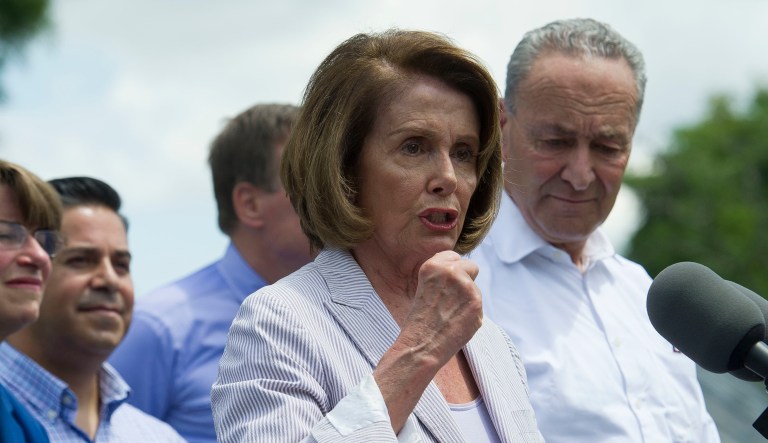 Nancy Pelosi spoke to both Paul Ryan and White House chief of staff John Kelly and stressed the need to pass emergency funding soon. (AP Photo/Cliff Owen)