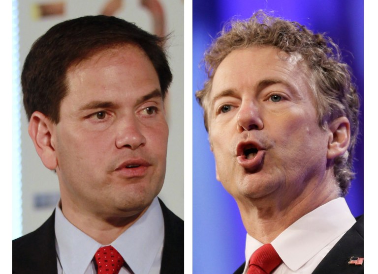 If there were to be an actual bar fight between Marco Rubio and Rand Paul, the two GOP presidential candidates, who would win?