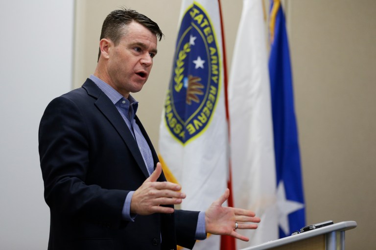 Sen. Todd Young of Indiana is on track to serve as NRSC chairman next cycle. (AP Photo/Michael Conroy)