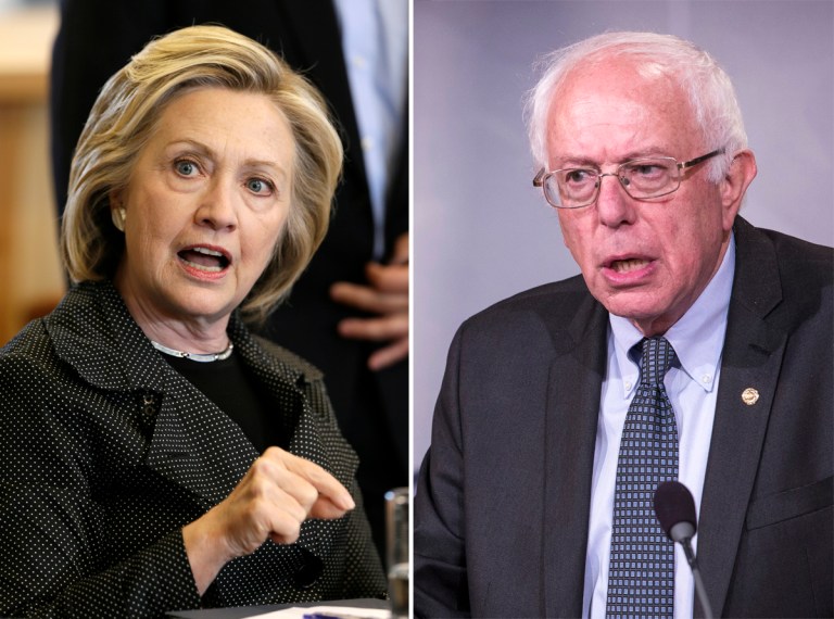 Former Secretary of State Hillary Clinton and Vermont Independent Bernie Sanders. (AP Photos)