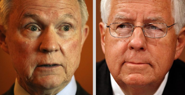 Sen. Jeff Sessions, R-Ala., left, and Sen. Mike Enzi, R-Wyo. are both likely candidates to be the new chairman of the Senate Budget Committee. (Getty images)