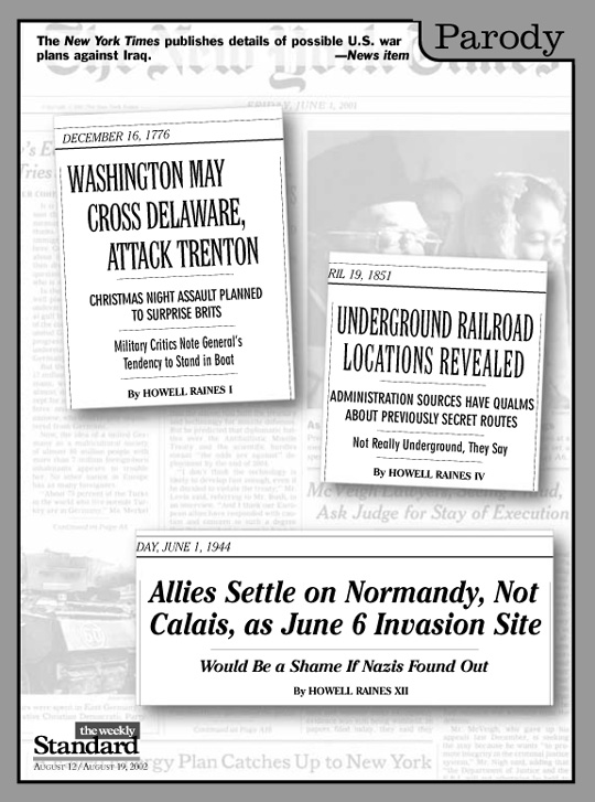 War plans and the New York Times.