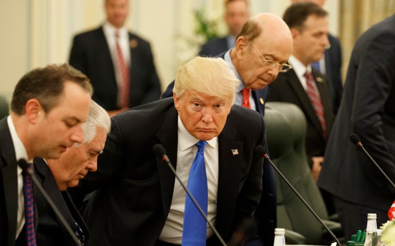 According to a draft of his speech, President Trump will call for unity in the Muslim world in order to take on the challenge of radicalism. (AP Photo/Evan Vucci)