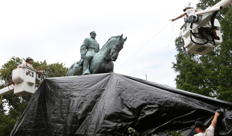 The Robert E. Lee statue, along with another of Thomas 