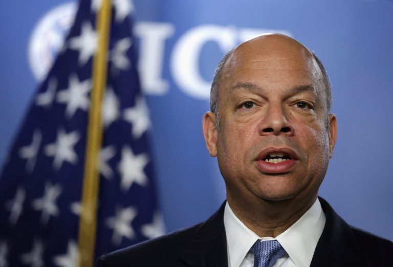 U.S. Secretary of Homeland Security Jeh Johnson speaks during a joint news conference March 18, 2014 in Washington. (Photo by Alex Wong/Getty Images)