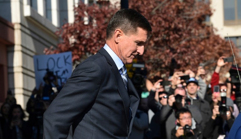 Former Trump national security adviser Michael Flynn leaves federal court in Washington, Friday, Dec. 1, 2017. Flynn pleaded guilty Friday to making false statements to the FBI, the first Trump White House official to make a guilty plea so far in a wide-ranging investigation led by special counsel Robert Mueller. (AP Photo/Susan Walsh)