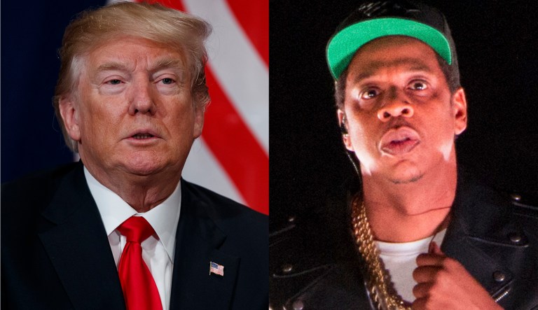 President Trump took to Twitter on Sunday to respond to a CNN interview with Jay-Z. (AP Photos)