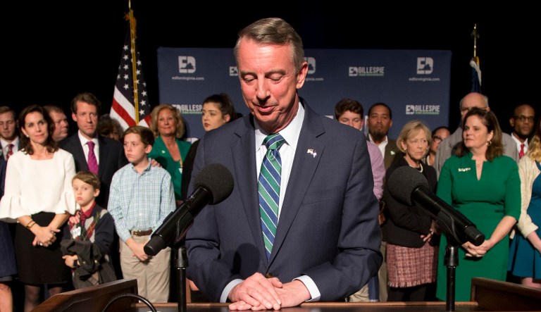 Gillespie's margin of defeat to Democrat Ralph Northam was larger than expected. (AP Photo/Steve Helber)