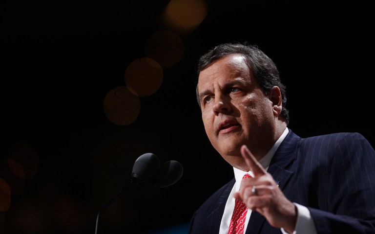 "I'm not here to make the hard political sell, I'm here to tell you the truth as I see it," New Jersey Gov. Chris Christie on Wednesday told Hispanics gathered in Cleveland. (Andrew Harrer/Bloomberg)