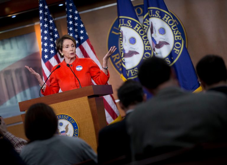 House Minority Leader Nancy Pelosi of California, meets with reporters on Capitol Hill in Washington, Wednesday, Jan. 29, 2014. (AP Photo/Pablo Martinez Monsivais)