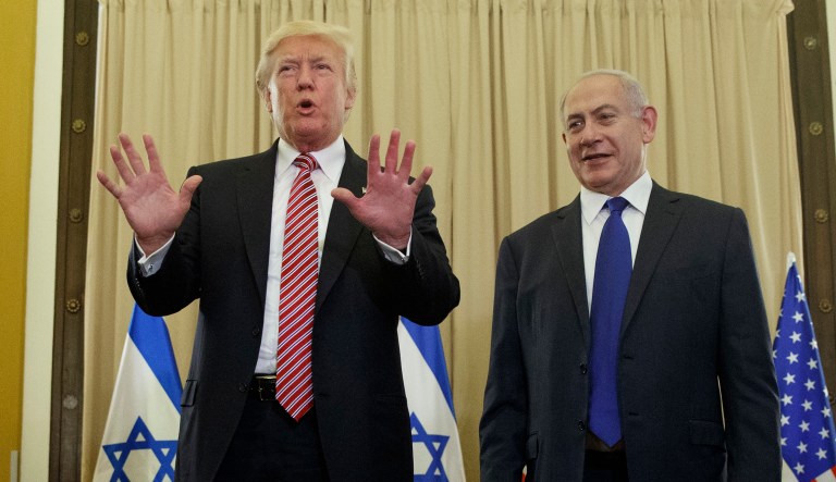 President Trump insisted that he never mentioned Israel during a meeting this month with Russian officials. (AP Photo/Evan Vucci)