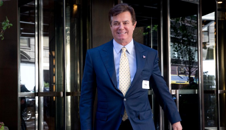 Manafort spoke privately with the Senate Intelligence Committee as part of its investigation into Russia's election interference and whether the Trump campaign conspired with Moscow. (AP Photo/Mary Altaffer, File)
