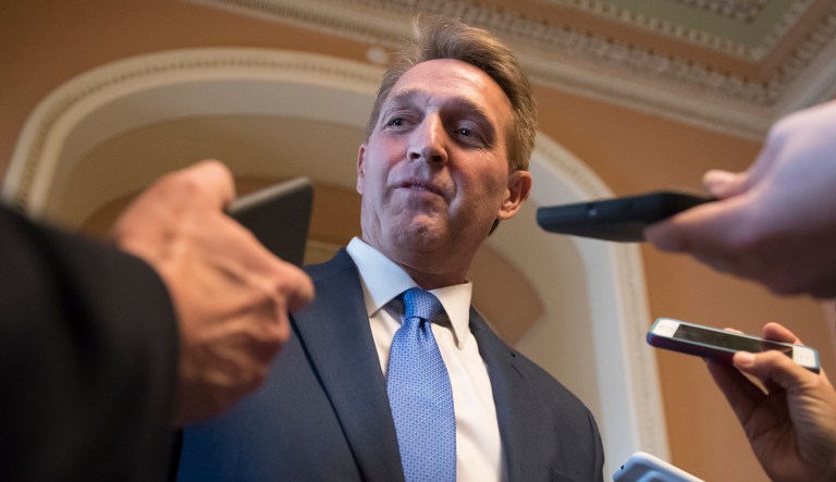 Sen. Jeff Flake, R-Ariz., said Wednesday that it will be very difficult to guarantee a denuclearized North Korea without military conflict. (AP Photo/J. Scott Applewhite)