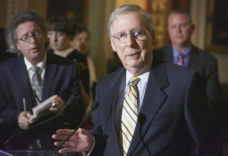 Senate Senate Majority Leader Sen. Mitch McConnell speaks during a news conference at the Capitol May 19, 2015 in Washington. (Photo by Alex Wong/Getty Images)