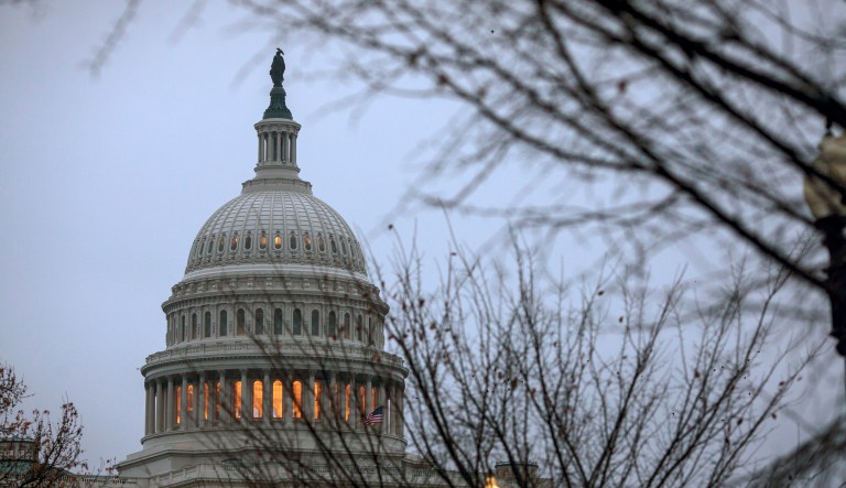 Republicans emerged from a meeting with no certain path forward on a bill to avoid a partial government shutdown after Friday. (AP Photo/J. Scott Applewhite)