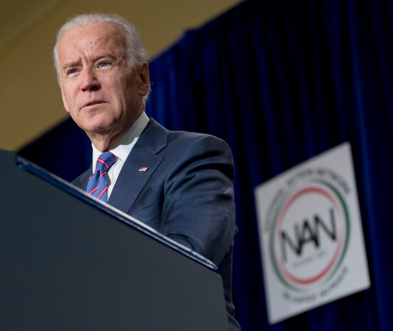Vice President Joe Biden delivers the keynote address at the National Action Network's annual King Day breakfast convened by the Rev. Al Sharpton in Washington on Jan. 20. (AP Photo/Pablo Martinez Monsivais)