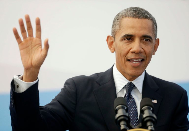 President Barack Obama gestures during his news conference at the G-20 Summit in St. Petersburg, Russia, Friday, Sept. 6, 2013. (AP Photo/Pablo Martinez Monsivais)
