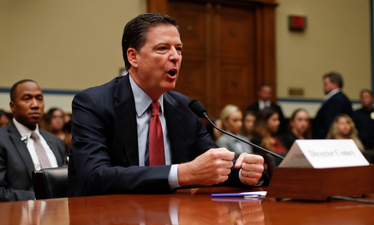 The termination of FBI Director James Comey haunted President Trump through the weekend. (AP Photo/Pablo Martinez Monsivais, File)