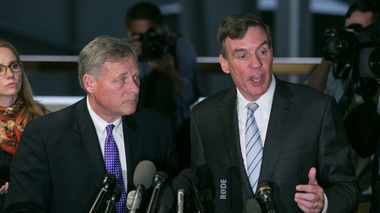 Senate Intelligence Committee Chairman Richard Burr, R-N.C. confirmed on Thursday that he and Vice Chairman Mark Warner, D-Va., met with Deputy Attorney General Rod Rosenstein. (Graeme Jennings/Washington Examiner)