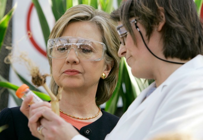 Hillary Clinton's campaign mulled supporting the elimination of the Environmental Protection Agency's renewable fuels program before a campaign tour through the corn state of Iowa last year, according to illegally obtained emails posted by the website WikiLeaks. (AP Photo)