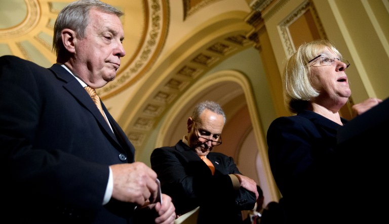 Top Senate Democrats are urging Senate Majority Leader Mitch McConnell to work across the aisle to stabilize Obamacare's markets. (AP Photo/Andrew Harnik)