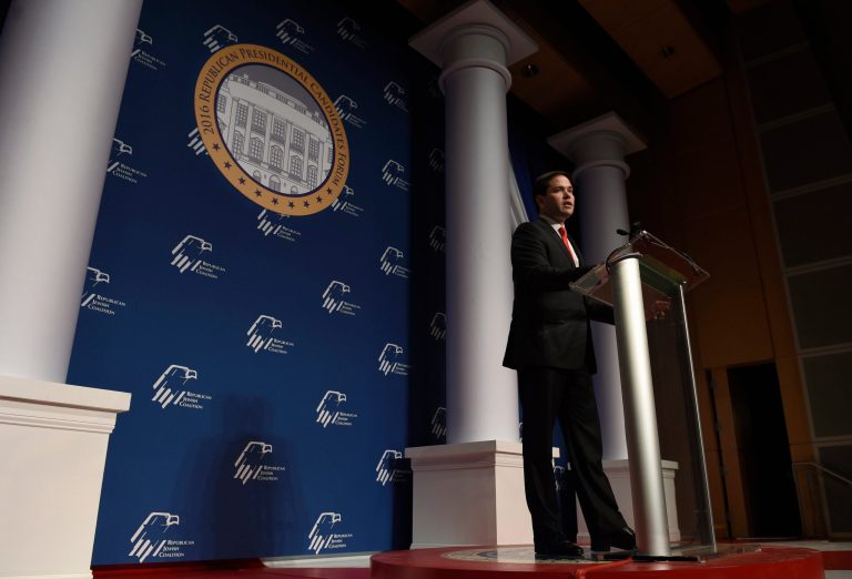 Addressing the Republican Jewish Coalition, Rubio accused President Barack Obama of pursuing a policy of 