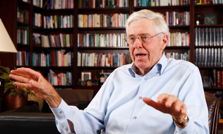 The political network overseen by industrialist billionaires Charles Koch, above, and David Koch, meeting for its annual winter donor conference near Palm Springs, Calif., said the investment was equal to a 60 percent increase over what it spent in the 2016 presidential election. (Bo Rader/The Wichita Eagle via AP, File)