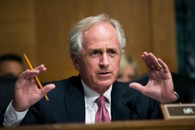 Sen. Bob Corker speaks at a hearing on Capitol Hill in Washington. (Graeme Jennings/Washington Examiner)