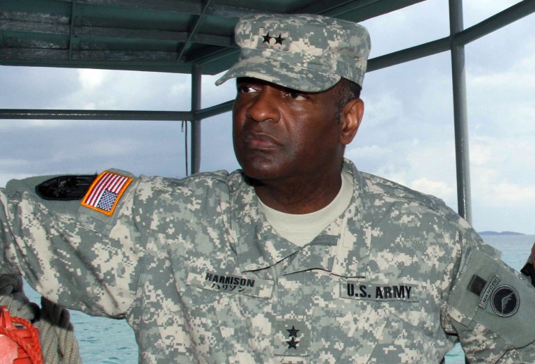 This undated image provided by the Army shows Maj. Gen. Michael T. Harrison Sr. Harrison, a two-star Army general faulted for failing to properly investigate sexual assault and other accusations against a colonel on his staff will be retired at one-star rank, the Army announced Wednesday. (AP Photo/U.S. Army, Chip Steitz)