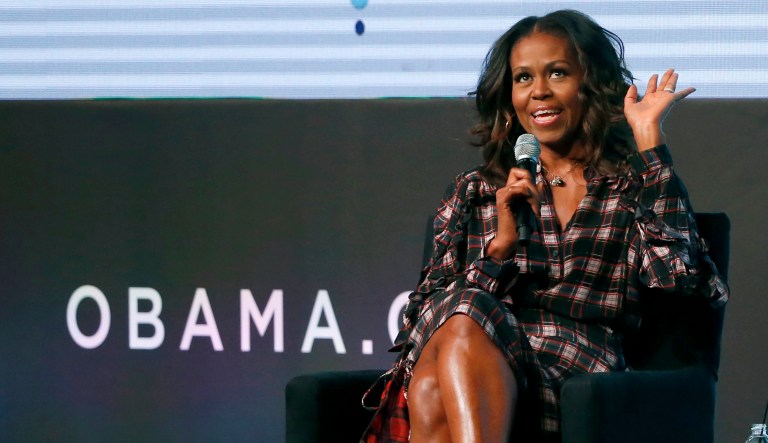 What Michelle Obama said sounds vaguely progressive, but stops just short of making any sense. (AP Photo/Charles Rex Arbogast)