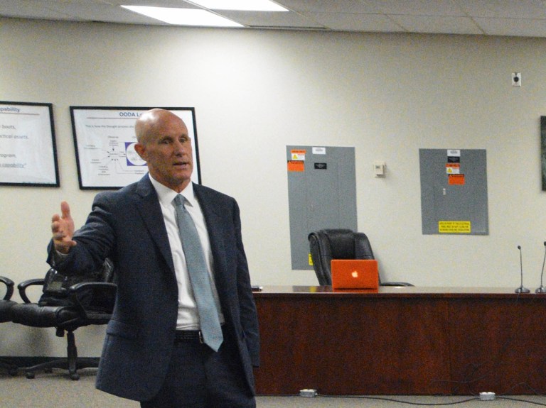 Retired Vice Adm. Robert Harward is quickly emerging as a leading contender to replace former national security adviser Mike Flynn. (U.S. Navy photo by Glenn Sircy/Released)